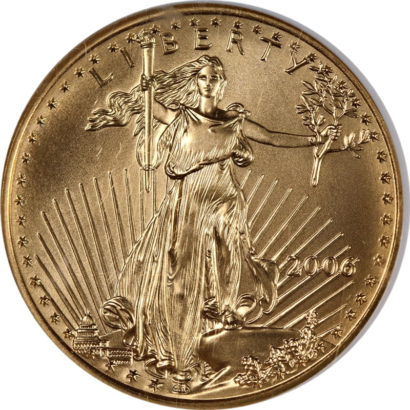 2006 $25 Gold Eagle 1/2 oz Coin NGC MS70 Brown Label: 2006 $25 Gold Eagle 1/2 oz Coin NGC MS70 Brown Label This 2006 Gold American Eagle $25 coin is certified by NGC with an MS70 grade and features the Brown Label. It is composed of 0.9167 fine gold and 