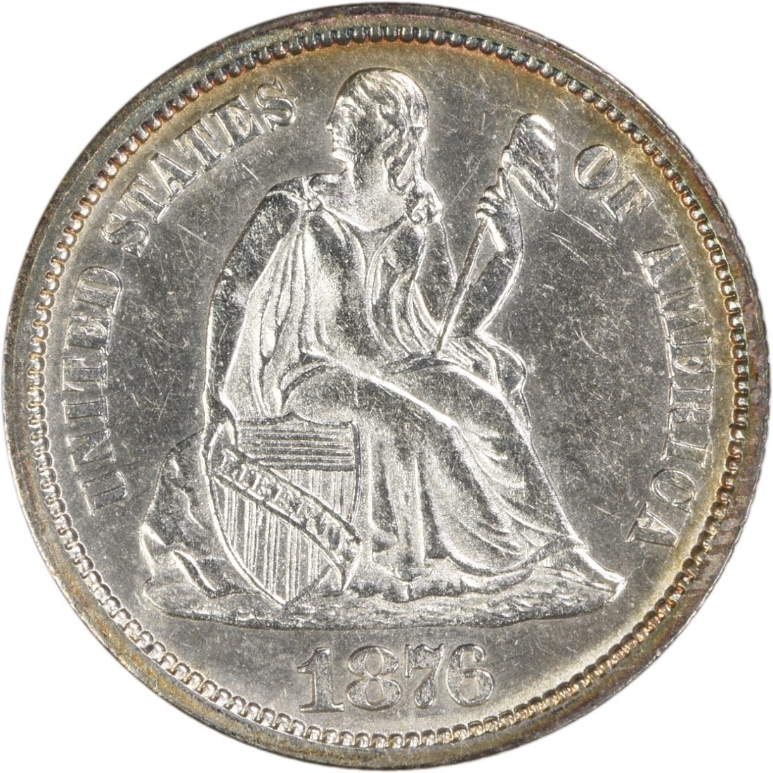 Carson City 1876 Seated Liberty Dime Choice Brilliant Uncirculated Uncertified (1 of 2)