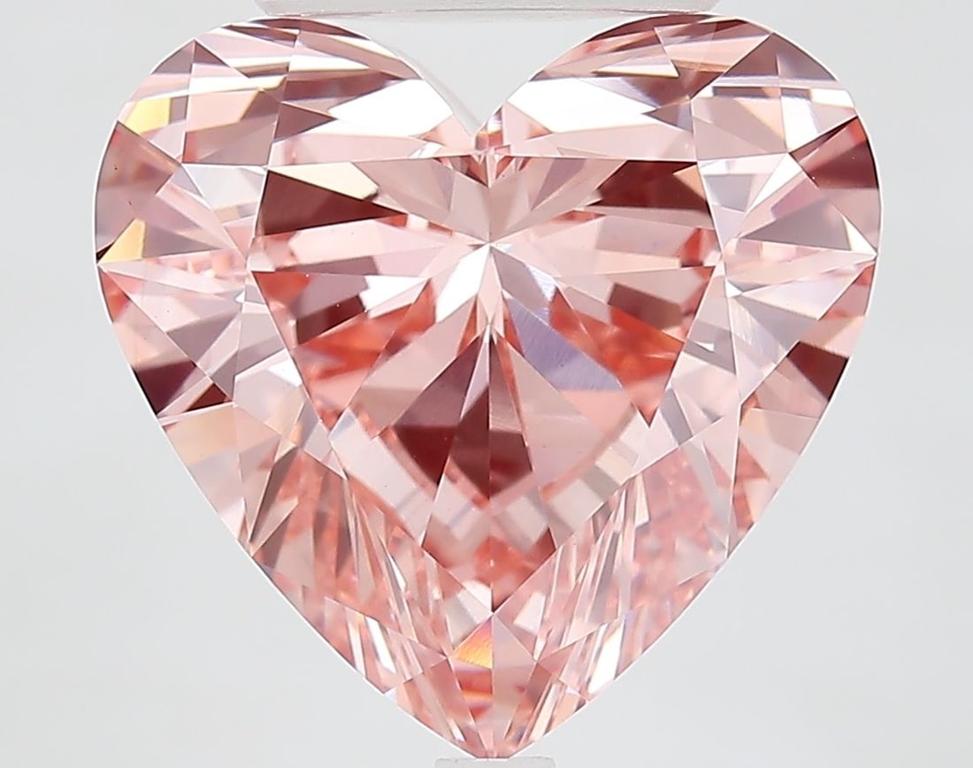Loose Diamond - HEART 7.72ct Fancy Vivid Pink VS1: Loose Diamond - HEART 7.72ct Fancy Vivid Pink VS1 Source: This is a real non-mined Diamond that has been grown in a lab Shape: HEART Carats: 7.72 Color: Fancy Vivid Pink Certification: IGI Video: