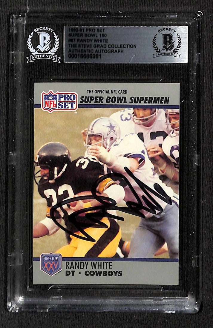 Randy White Signed 1990-91 Pro Set Super Bowl 160 Card Authenticated by Beckett (1 of 1)