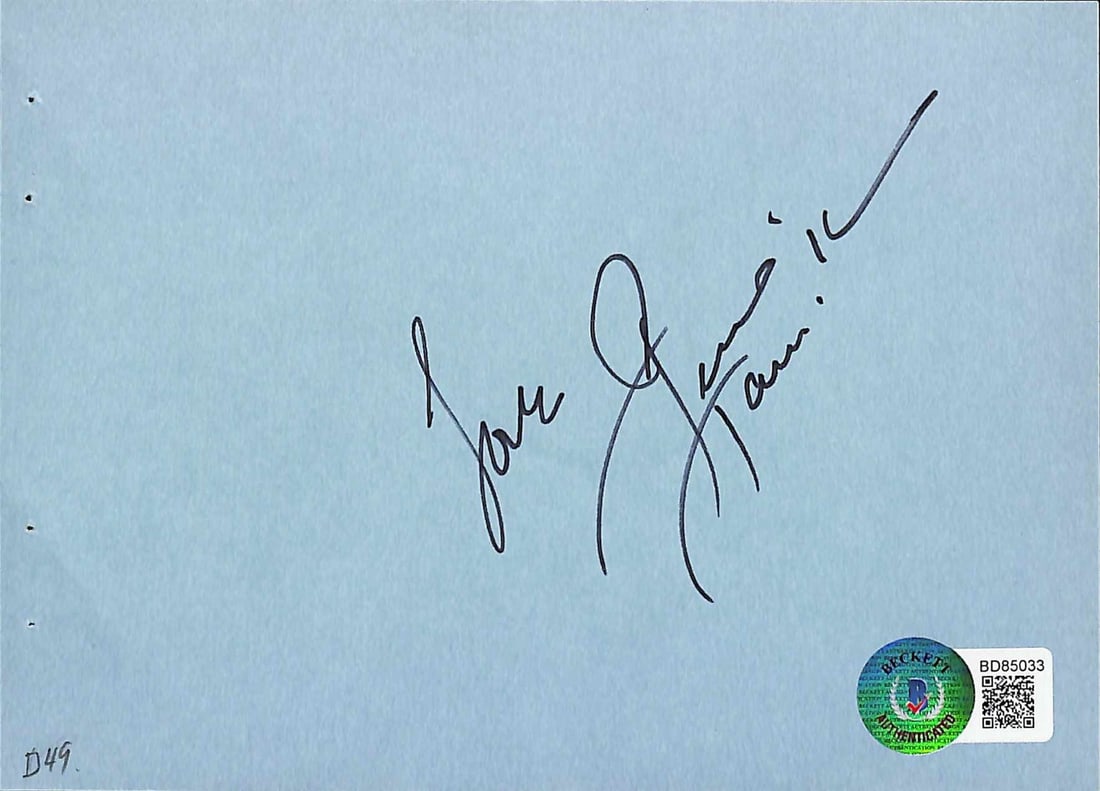 George Hamilton Signed Vintage Album Page Beckett Certified (1 of 1)
