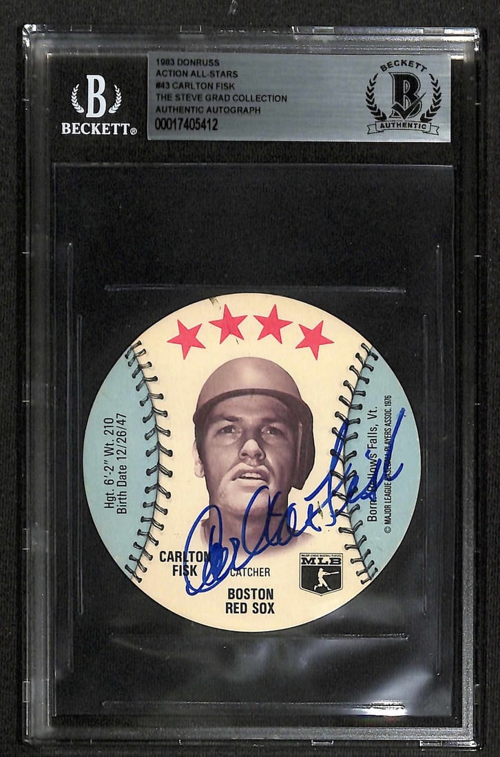 Carlton Fisk 1983 Donruss Action All-Stars #43 Autographed Beckett Certified (1 of 1)
