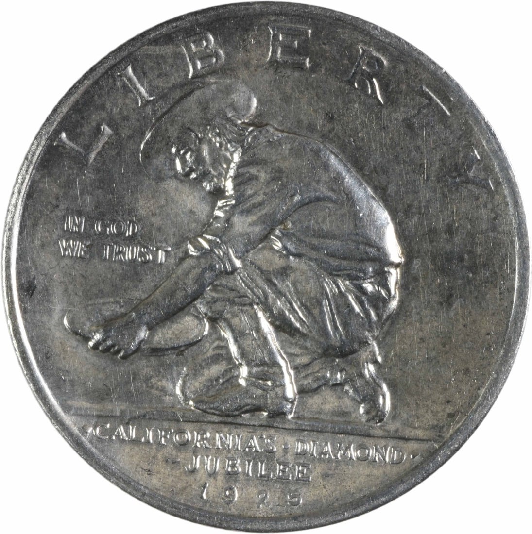 1925-S California Commemorative Silver Half Dollar Jo Mora Design Uncertified (1 of 2)