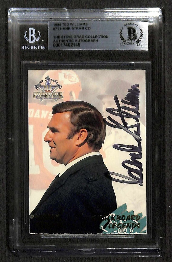 Hank Stram Signed 1994 Ted Williams #71 Card Beckett Authenticated (1 of 1)