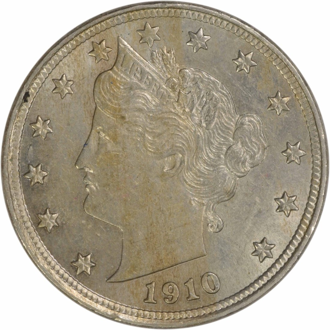 1910 Liberty Nickel Choice BU Uncertified 5C Coin: 1910 Liberty Nickel Choice BU Uncertified 5C Coin This 1910 Liberty Nickel is a remarkable piece, showcasing a Choice Brilliant Uncirculated (BU) grade. It features a classic design from the Liberty s