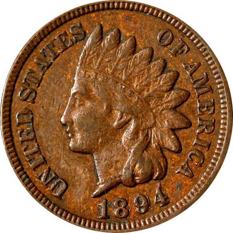 1894 Indian Cent Copper Coin UNCERTIFIED (1 of 2)