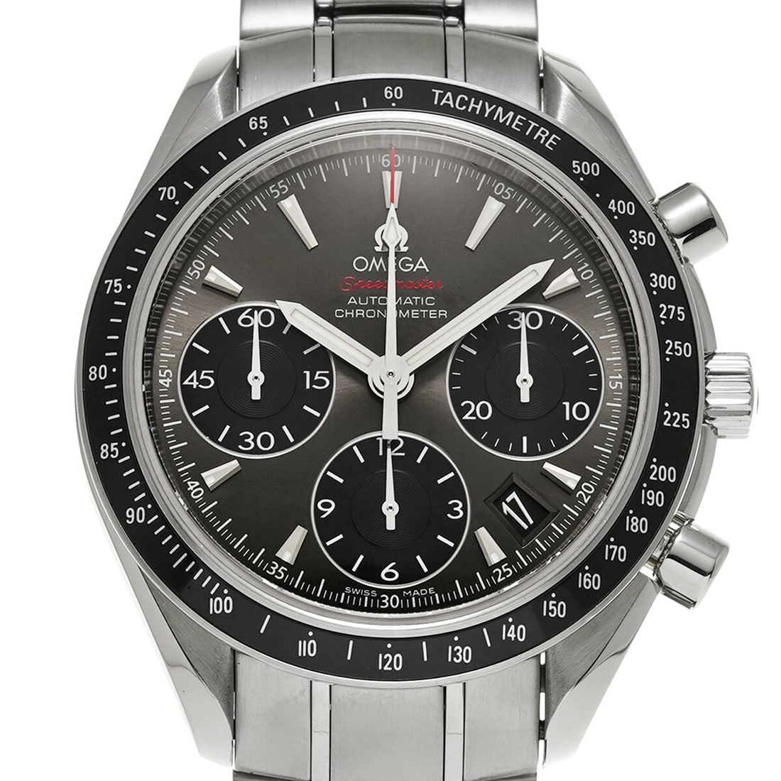 Omega Speedmaster Date Automatic Chronograph 323.30.40.40.06.001: Omega Speedmaster Date Automatic Chronograph 323.30.40.40.06.001 This OMEGA Speedmaster Date 323.30.40.40.06.001 is a Swiss-made men's wristwatch featuring an automatic movement. The watch has a gray 