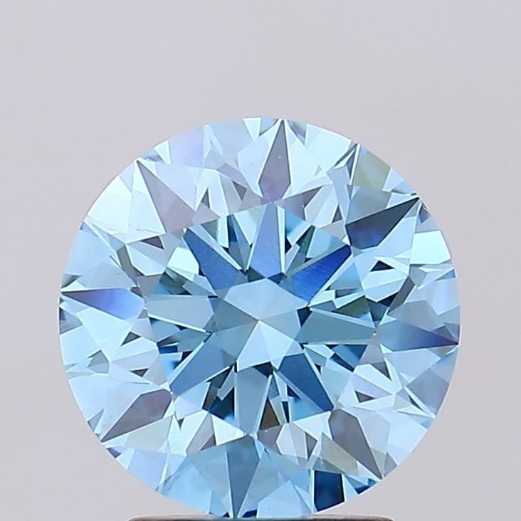 Ideal Loose Diamond - ROUND 2.53ct Fancy Vivid Blue VS1: Ideal Loose Diamond - ROUND 2.53ct Fancy Vivid Blue VS1 Source: This is a real non-mined Diamond that has been grown in a lab Shape: ROUND Carats: 2.53 Color: Fancy Vivid Blue Certification: IGI Video