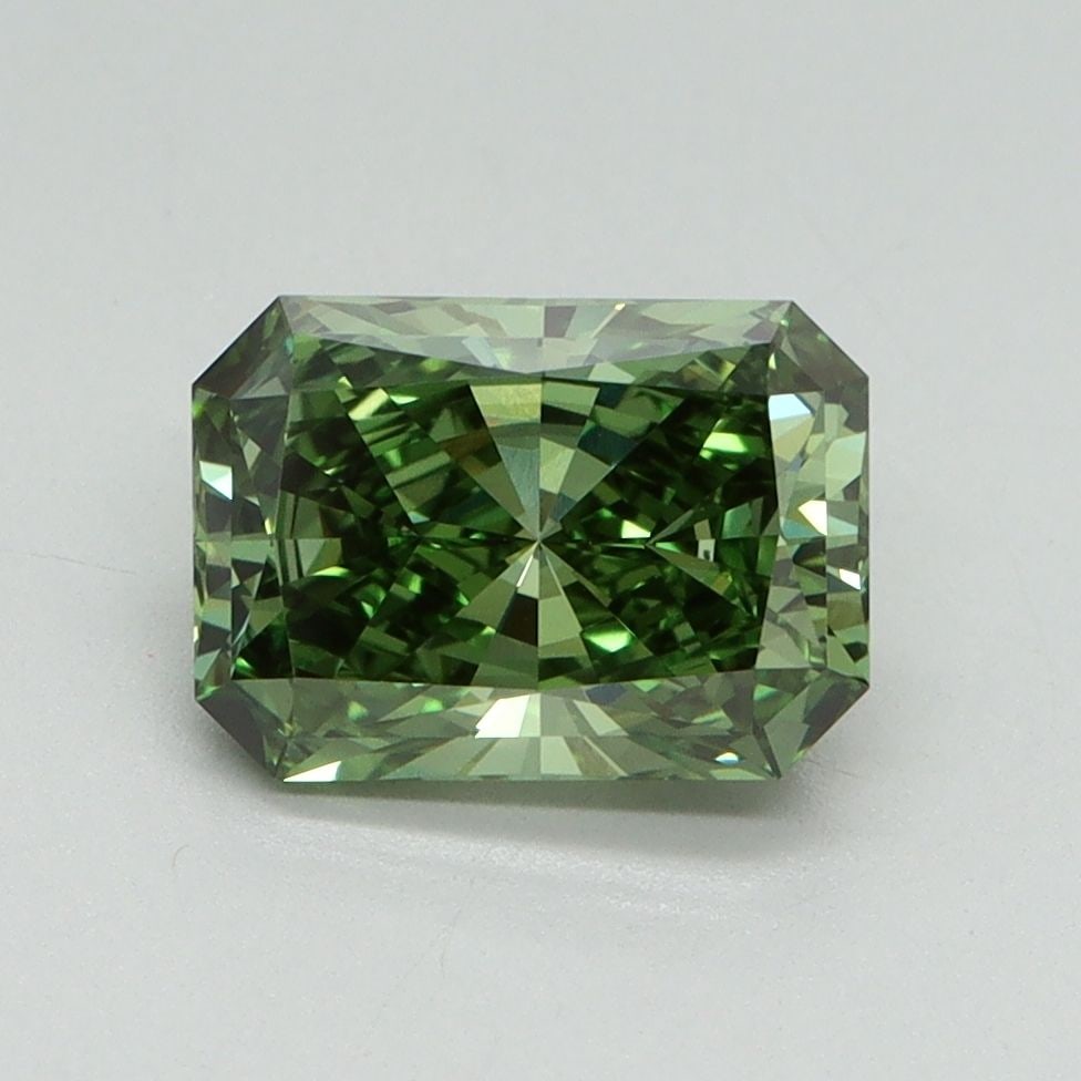 Loose Diamond - RADIANT 1.51ct Fancy Vivid Green VS1: Loose Diamond - RADIANT 1.51ct Fancy Vivid Green VS1 Source: This is a real non-mined Diamond that has been grown in a lab Shape: RADIANT Carats: 1.51 Color: Fancy Vivid Green Certification: IGI