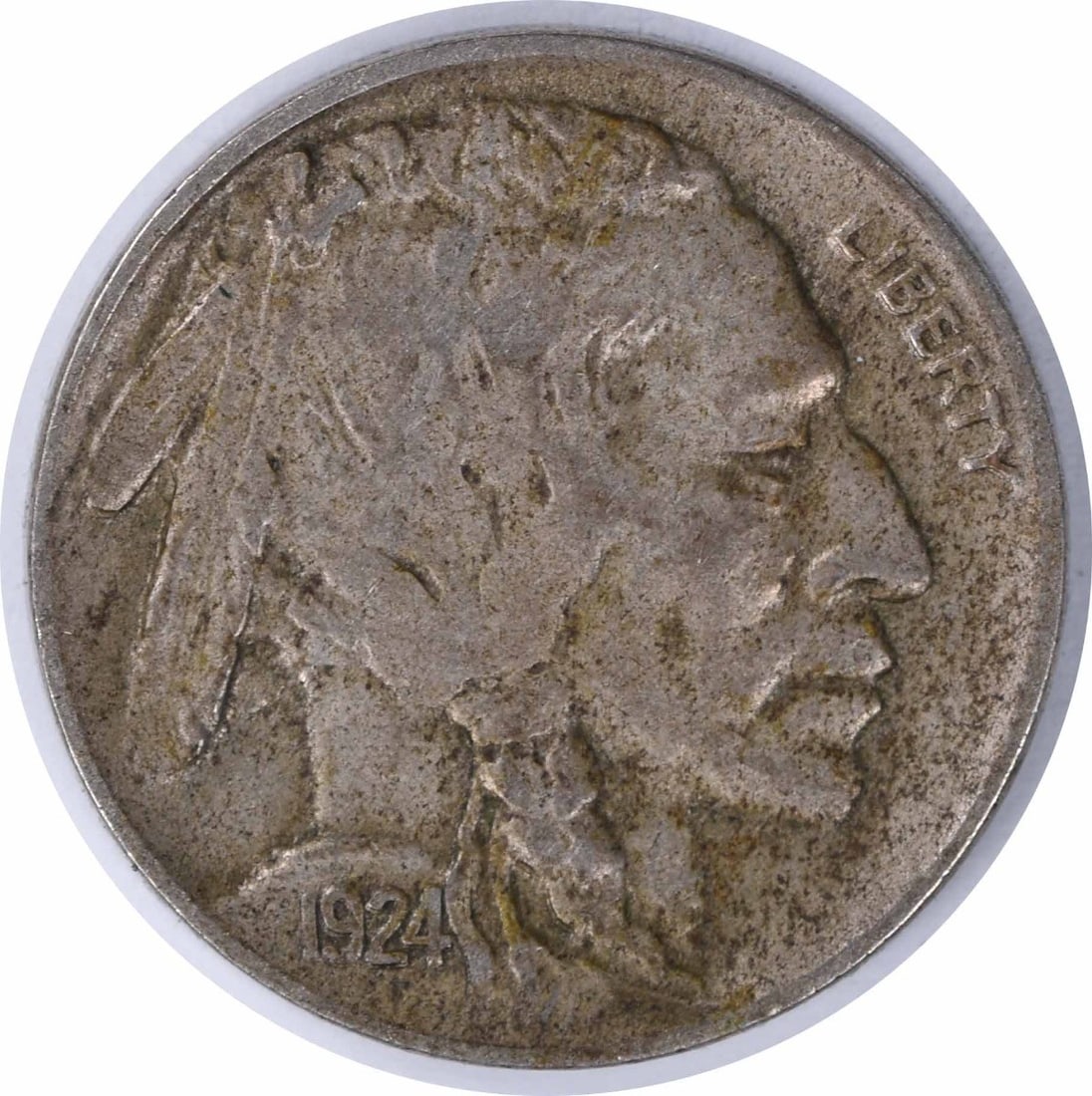 1924-D Buffalo 5C Nickel Extra Fine Uncertified: 1924-D Buffalo 5C Nickel Extra Fine Uncertified This is a 1924-D Buffalo Nickel from the United States, featuring the classic design with a Native American profile. The coin is in Extra Fine (EF) cond