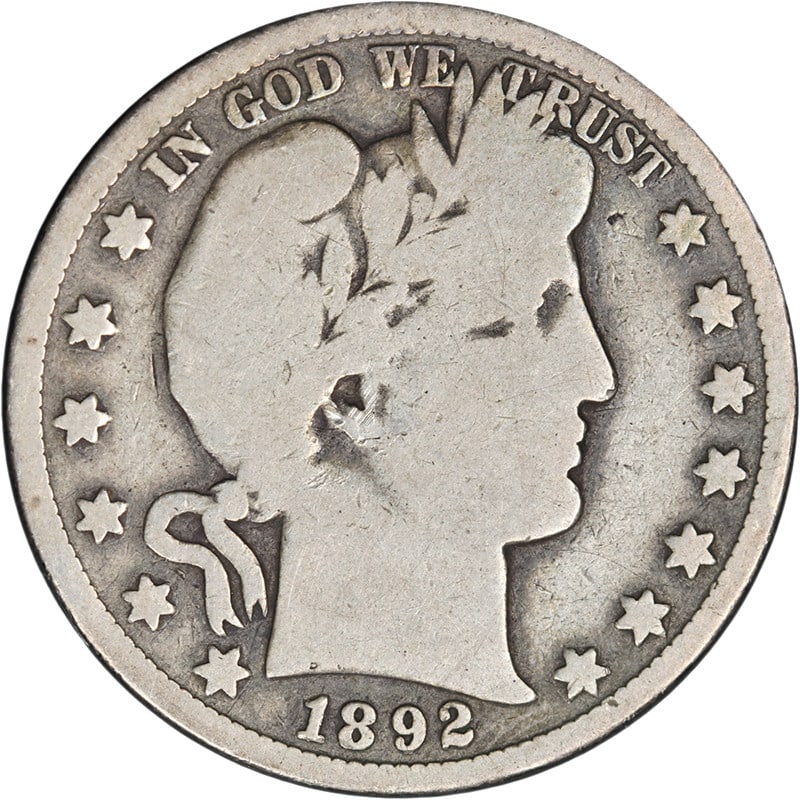 1892-S Barber Half Dollar Silver G/VG Key Date (1 of 2)
