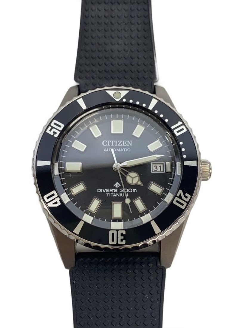 Citizen Promaster mechanical diver black rubber wristwatch Japan (1 of 9)