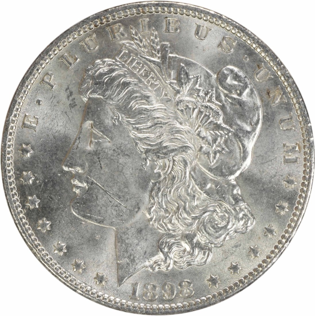 Uncirculated 1898 Silver Morgan Dollar No Mint Mark BU Grade (1 of 2)