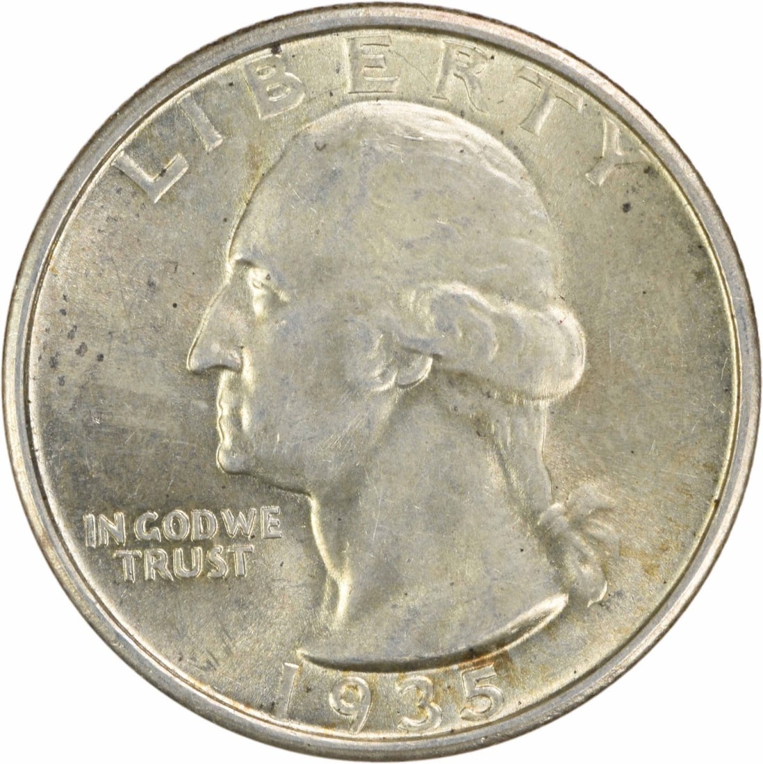 1935-S Washington 25C Silver Quarter BU Uncertified (1 of 2)