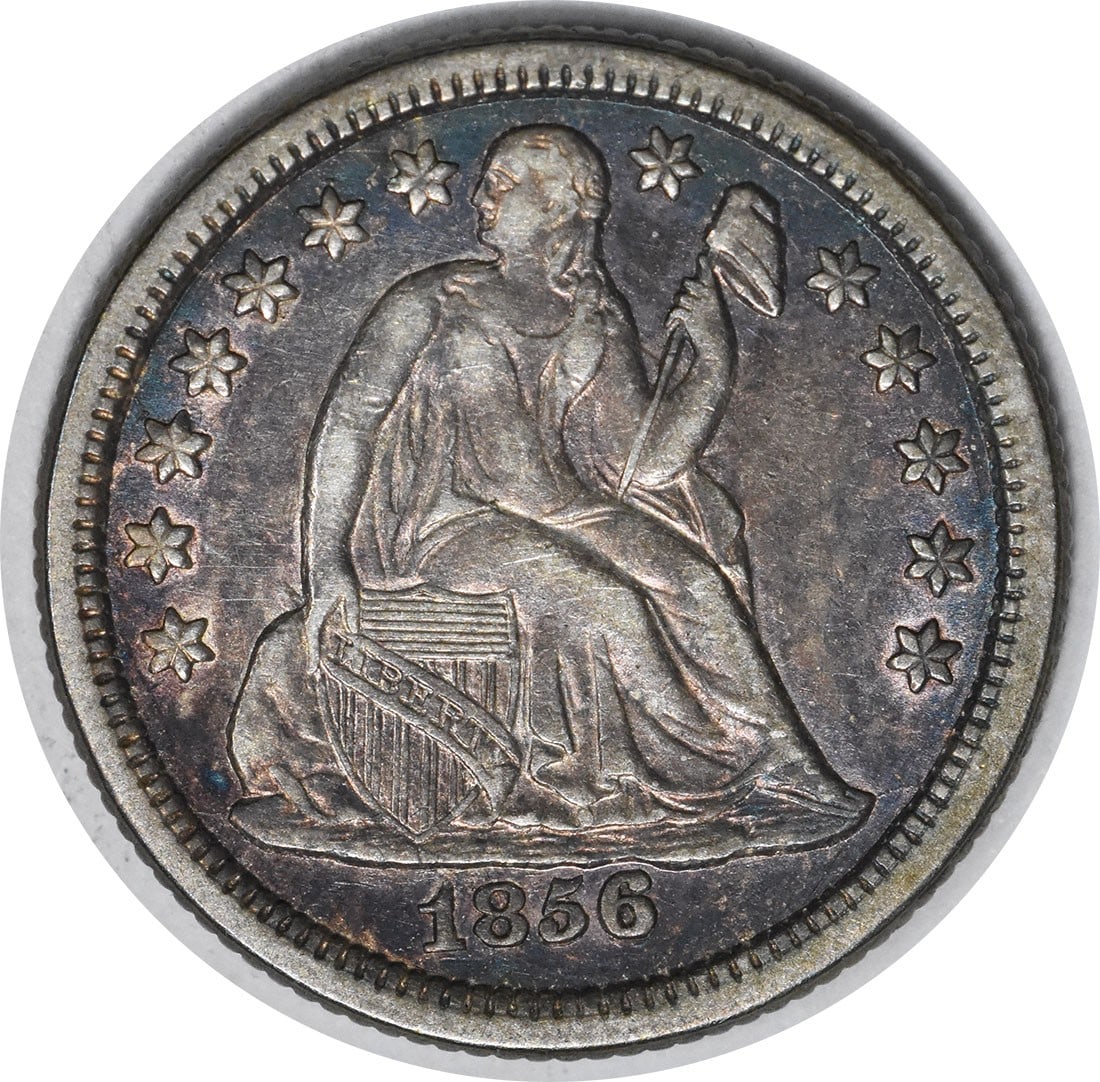 1856-O Seated Liberty Dime About Uncirculated RPD Variety Uncertified: 1856-O Seated Liberty Dime About Uncirculated RPD Variety Uncertified This 1856-O Liberty Seated Silver Dime is a circulated coin from the United States, minted in New Orleans. Designed by Christian G