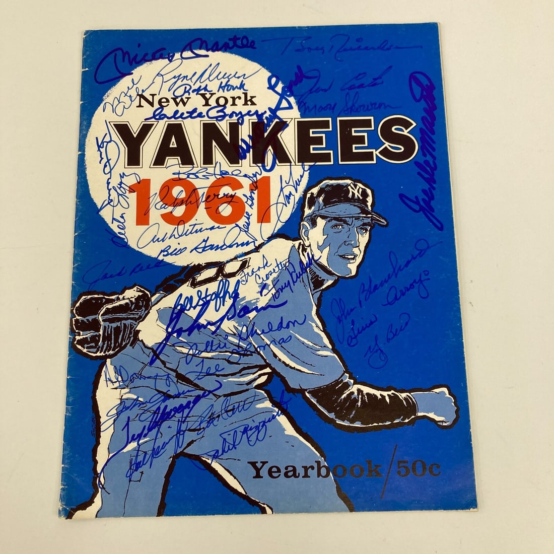 1961 New York Yankees Team Signed Yearbook with Mickey Mantle JSA Authenticated: 1961 New York Yankees Team Signed Yearbook with Mickey Mantle JSA Authenticated Celebrate the legacy of the 1961 World Champion New York Yankees with this original yearbook, featuring thirty-three (33