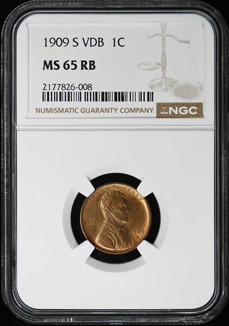 NGC MS65RB 1909-S VDB Lincoln Cent (1 of 4)