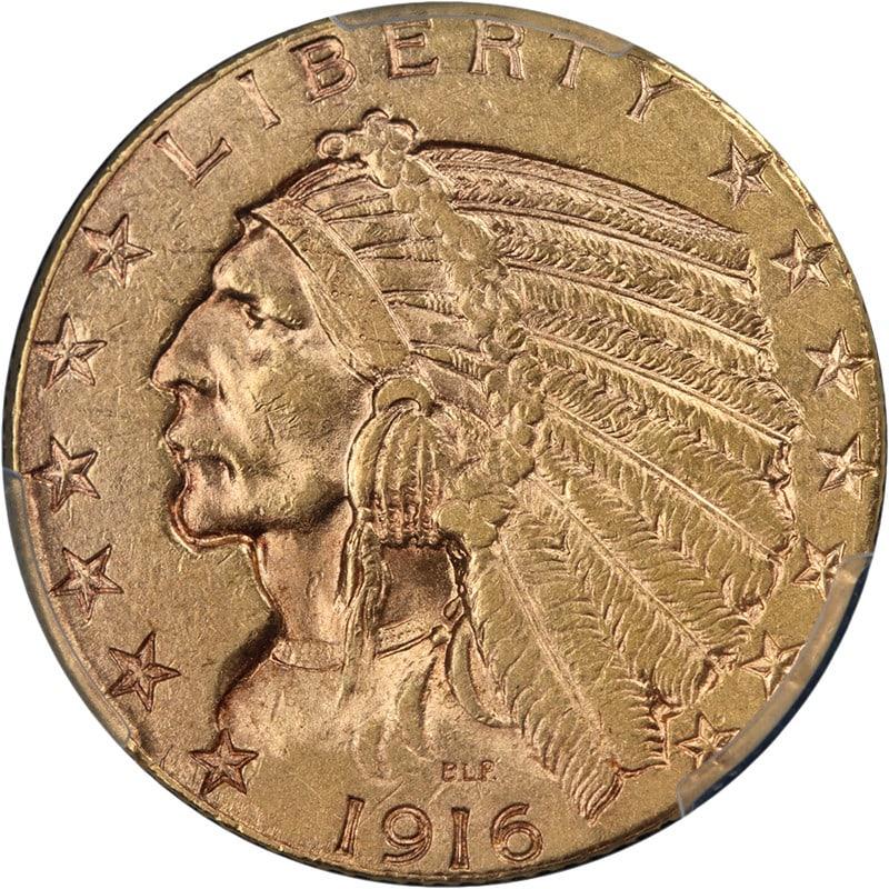 1916-S Indian Head $5 Gold PCGS AU55 (1 of 4)