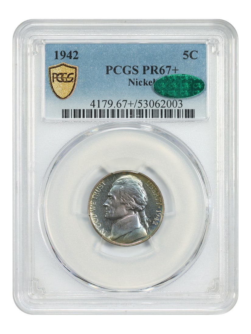 1942 PCGS CAC PR67 Jefferson Nickel Type 1 5C (1 of 6)