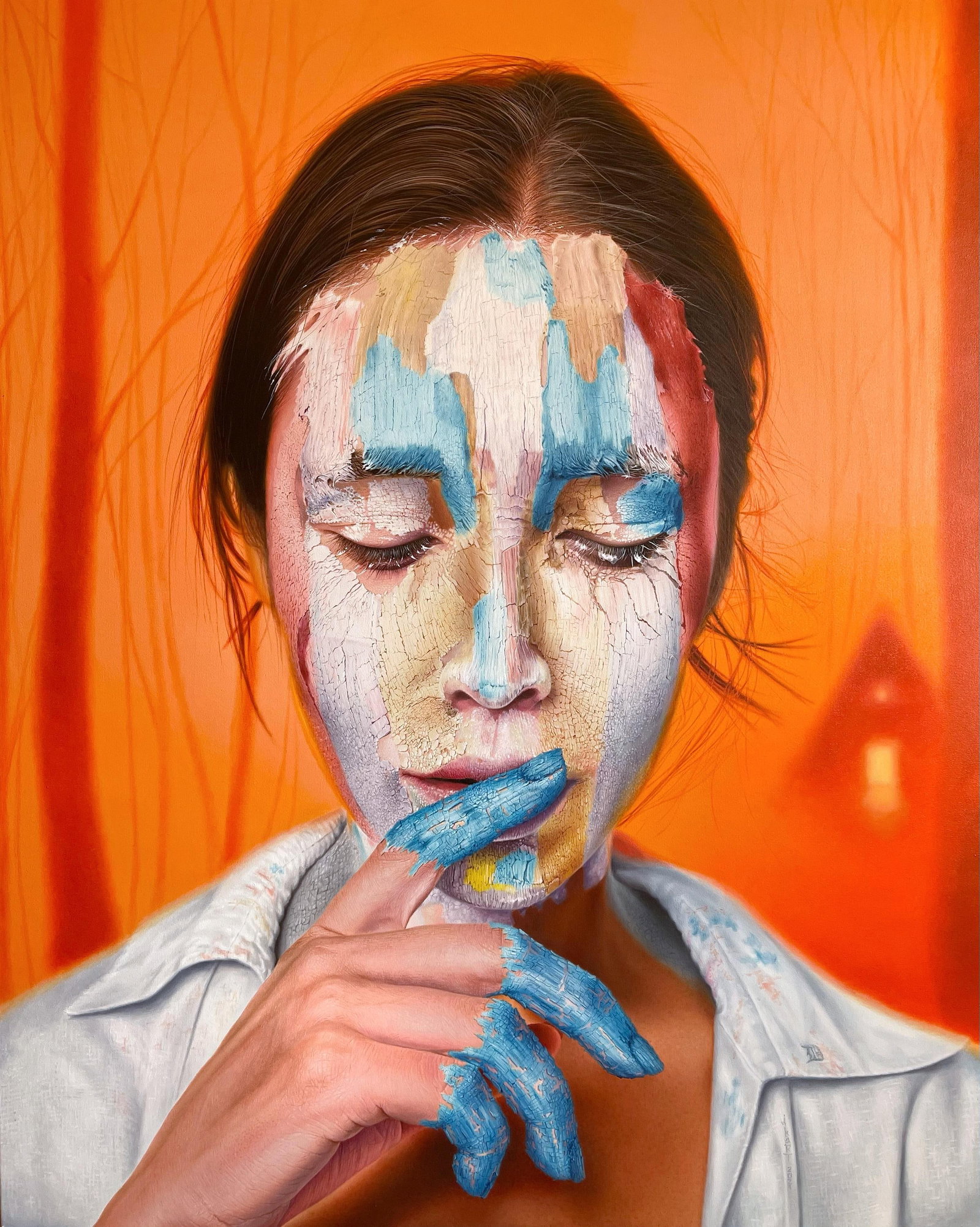 Dmitriy Krestniy Witchcraft Oil Painting 59 x 47 Realist Art: Dmitriy Krestniy Witchcraft Oil Painting 59 x 47 Realist Art Presenting a captivating portrait titled "Witchcraft" by Dmitriy Krestniy, this stunning oil painting measures 59" x 47". Created in 2021, 