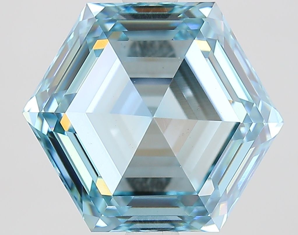 Loose Diamond - HEXAGONAL 3.25ct Fancy Intense Blue VS1: Loose Diamond - HEXAGONAL 3.25ct Fancy Intense Blue VS1 Source: This is a real non-mined Diamond that has been grown in a lab Shape: HEXAGONAL Carats: 3.25 Color: Fancy Intense Blue Certification: IGI