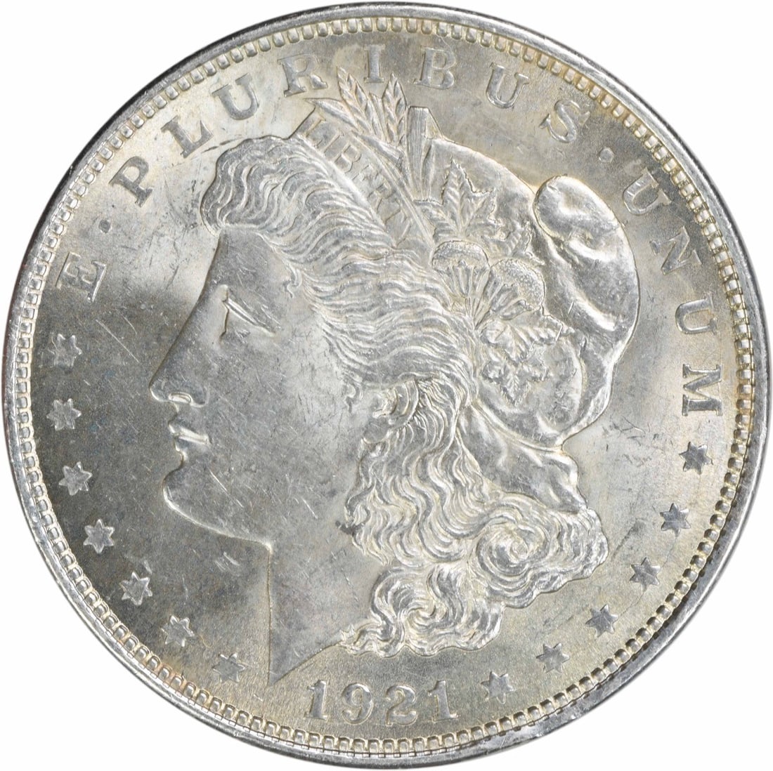 1921 Morgan Silver Dollar AU Uncertified Philadelphia Mint 90% Silver: 1921 Morgan Silver Dollar AU Uncertified Philadelphia Mint 90% Silver This 1921 Morgan Silver Dollar is an alluring piece of numismatic history, featuring a design by George T. Morgan. It is composed 