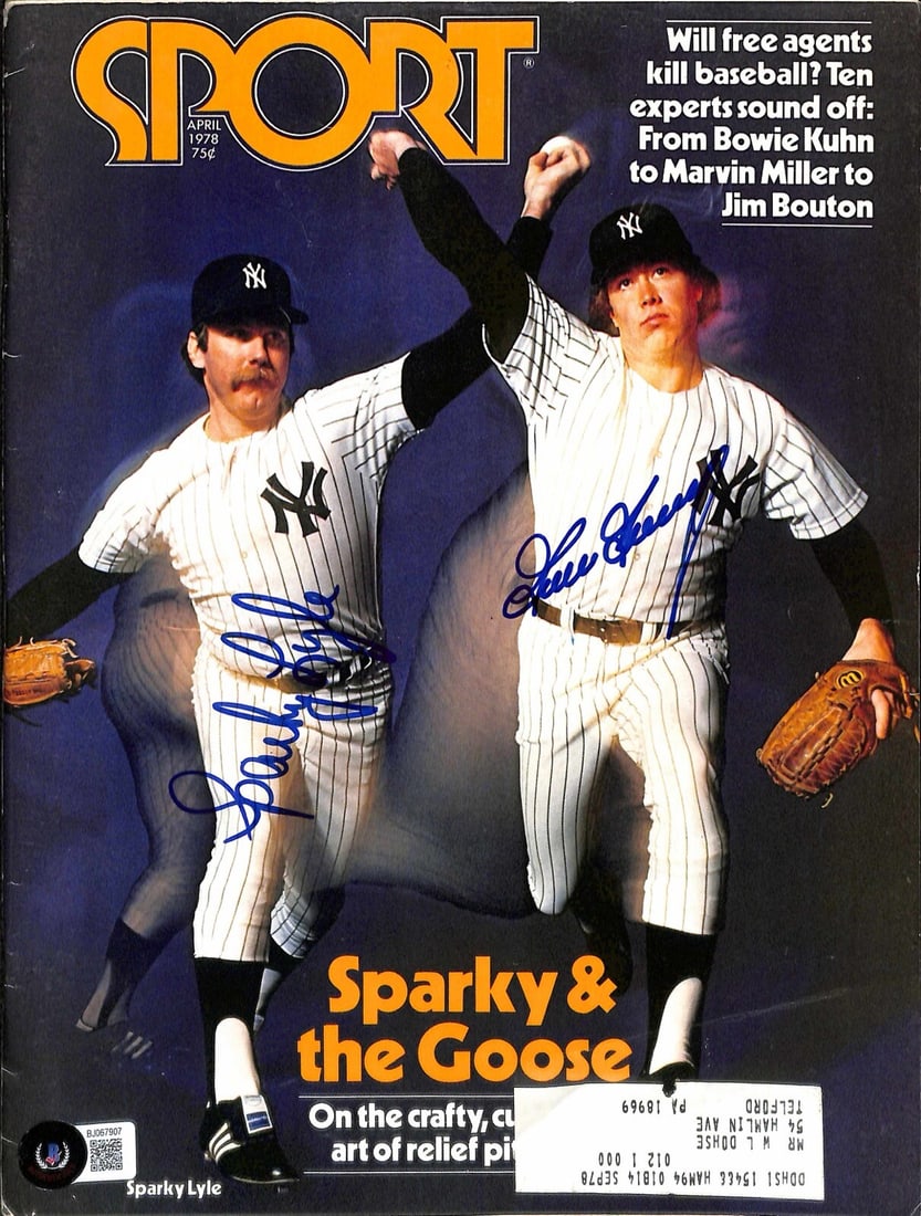 Sparky Lyle Goose Gossage Signed Sport Magazine April 1978 Beckett Authenticated (1 of 1)
