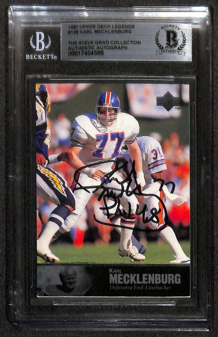 Karl Mecklenburg autographed 1997 Upper Deck Legends #139 Beckett (1 of 1)