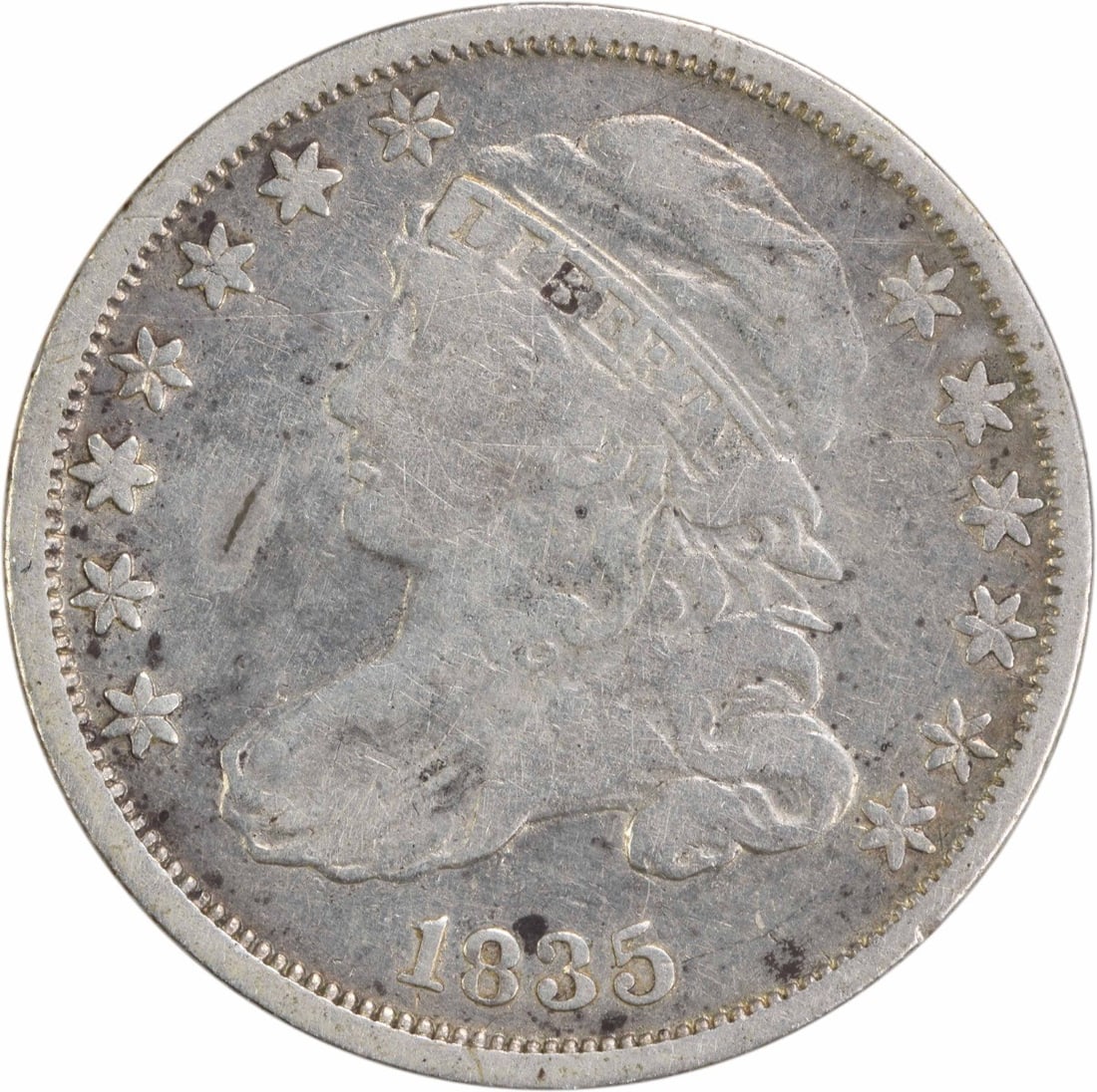 1835 Capped Bust Silver Dime 10C Uncertified Philadelphia Mint (1 of 2)