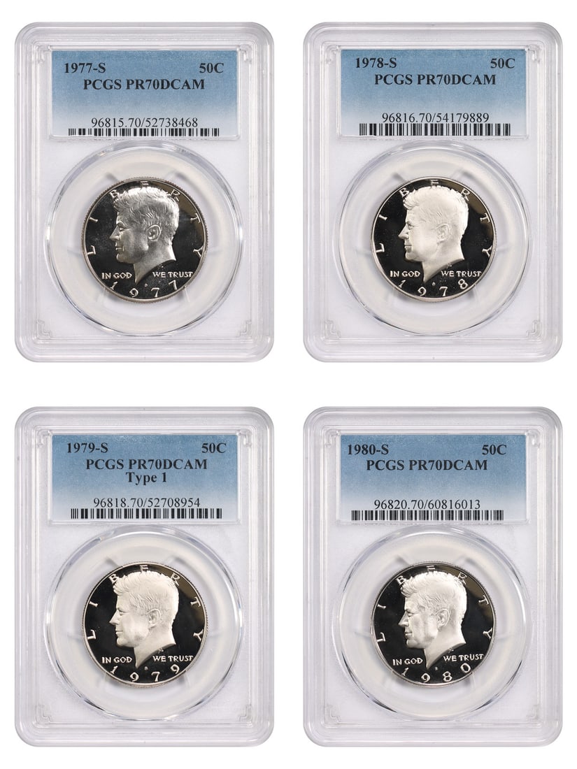 7 Coin PCGS PR70DCAM Kennedy Half Dollar San Francisco Set (1 of 6)
