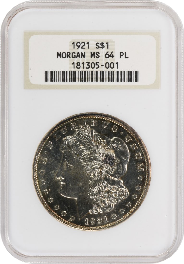 NGC MS64PL 1921 Morgan Dollar 90 Percent Silver Uncirculated Coin (1 of 4)