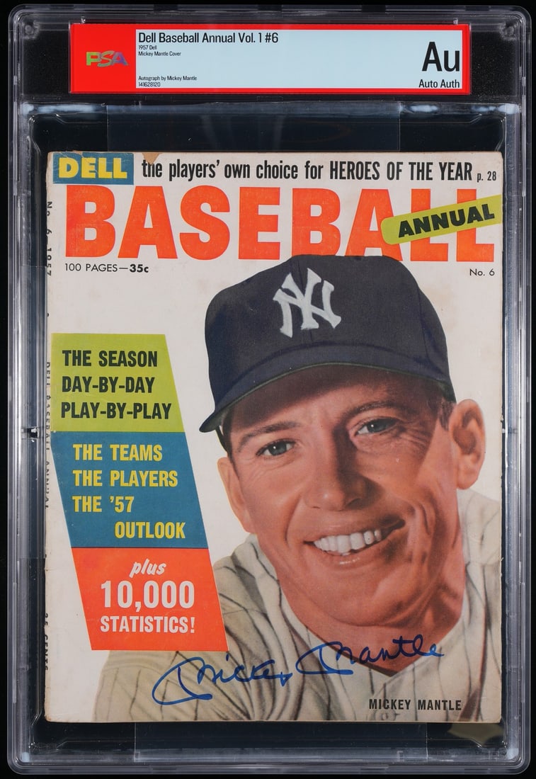 1957 Dell Baseball Annual Magazine Signed by Mickey Mantle PSA DNA Authenticated (1 of 5)