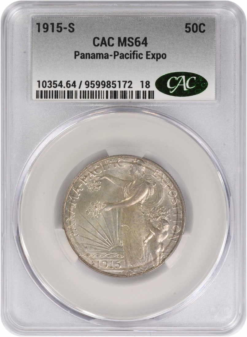 1915-S Panama-Pacific Half Dollar CACG MS64 Commemorative (1 of 4)