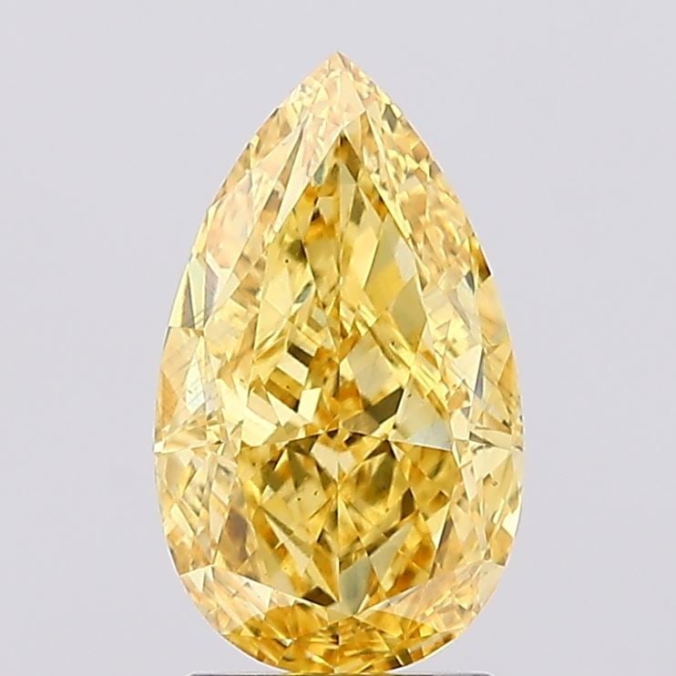 Loose Diamond - PEAR 2.53ct Fancy Vivid Yellow VS2: Loose Diamond - PEAR 2.53ct Fancy Vivid Yellow VS2 Source: This is a real non-mined Diamond that has been grown in a lab Shape: PEAR Carats: 2.53 Color: Fancy Vivid Yellow Certification: IGI Video: