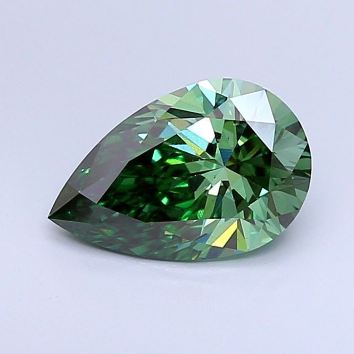 Loose Diamond - PEAR 1.73ct Fancy Vivid Green VS1: Loose Diamond - PEAR 1.73ct Fancy Vivid Green VS1 Source: This is a real non-mined Diamond that has been grown in a lab Shape: PEAR Carats: 1.73 Color: Fancy Vivid Green Certification: IGI Video: