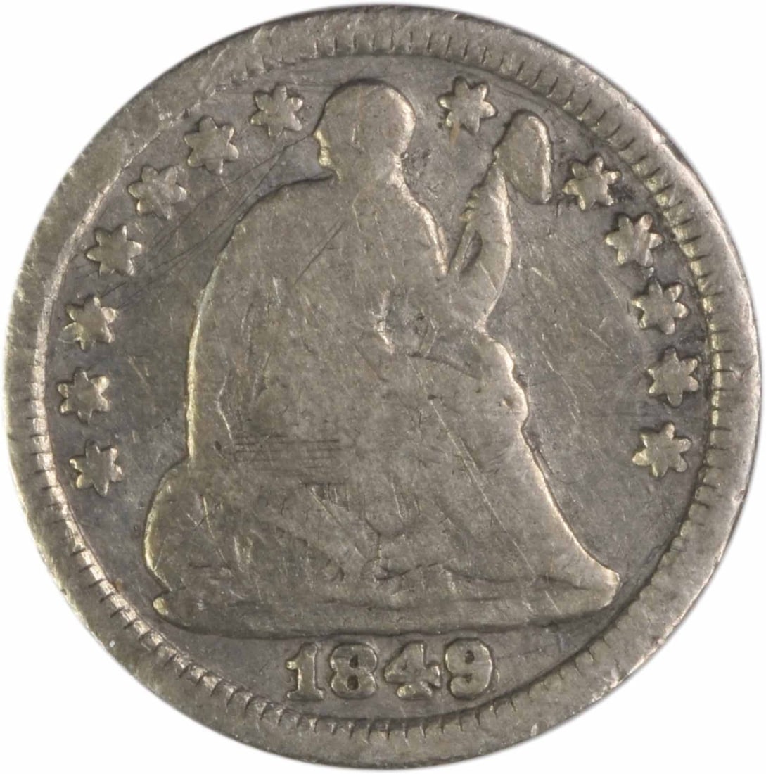 1849 Overdate Seated Half Dime FS-301 Silver Uncertified (1 of 2)