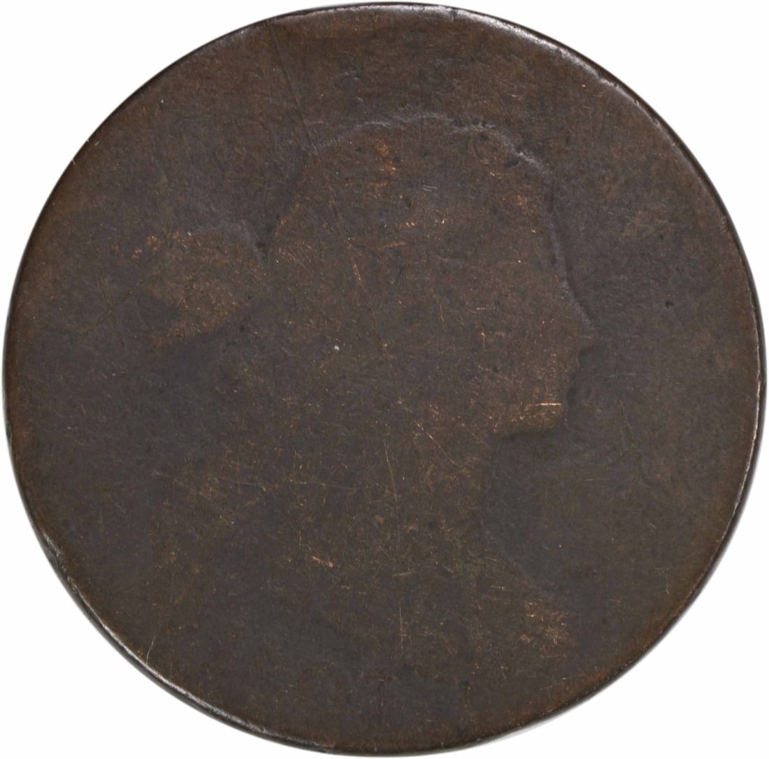 1803 Draped Bust Large Cent AG Uncertified Copper Coin: 1803 Draped Bust Large Cent AG Uncertified Copper Coin This 1803 Large Cent is a remarkable piece of American numismatic history. Featuring the iconic Draped Bust design by Robert Scot, this coin was 