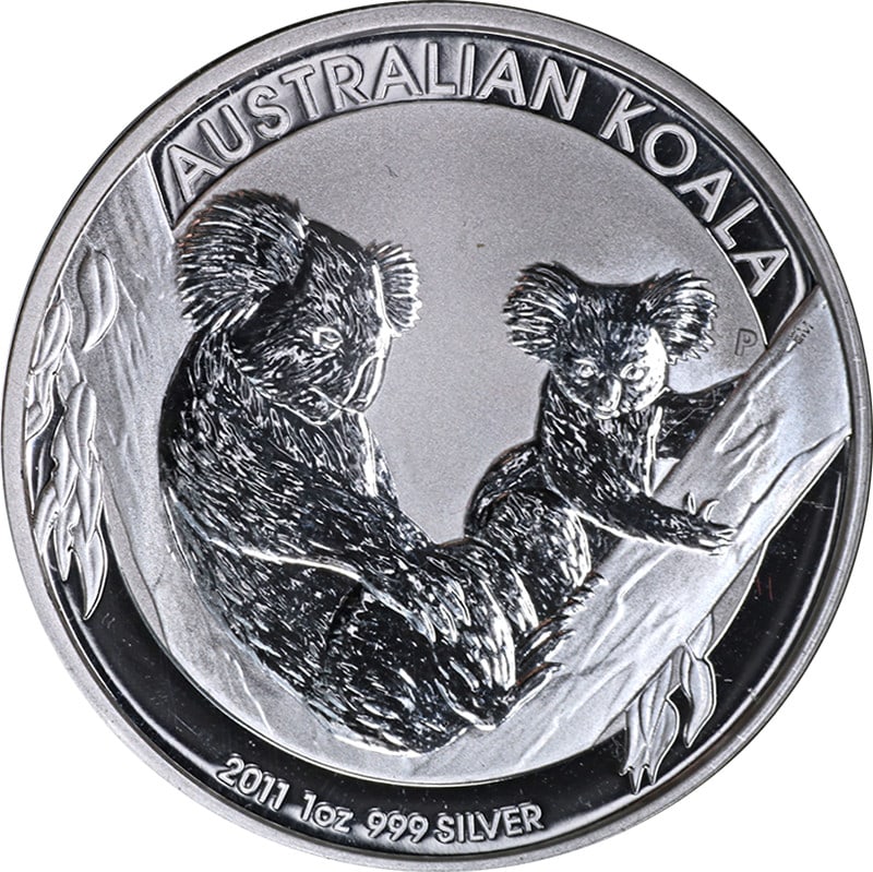 2011 Koala Silver Bullion Coin 1 oz from Australia BU Uncirculated: 2011 Koala Silver Bullion Coin 1 oz from Australia BU Uncirculated This 2011 Australia 1 Ounce Silver Koala coin is composed of .999 fine silver and features brilliant uncirculated quality. With super