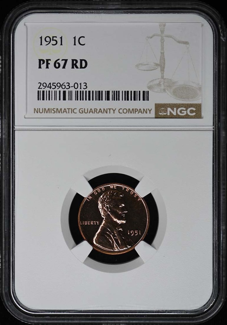 1951 Proof Lincoln Cent NGC PR67RD Wheat Reverse (1 of 2)