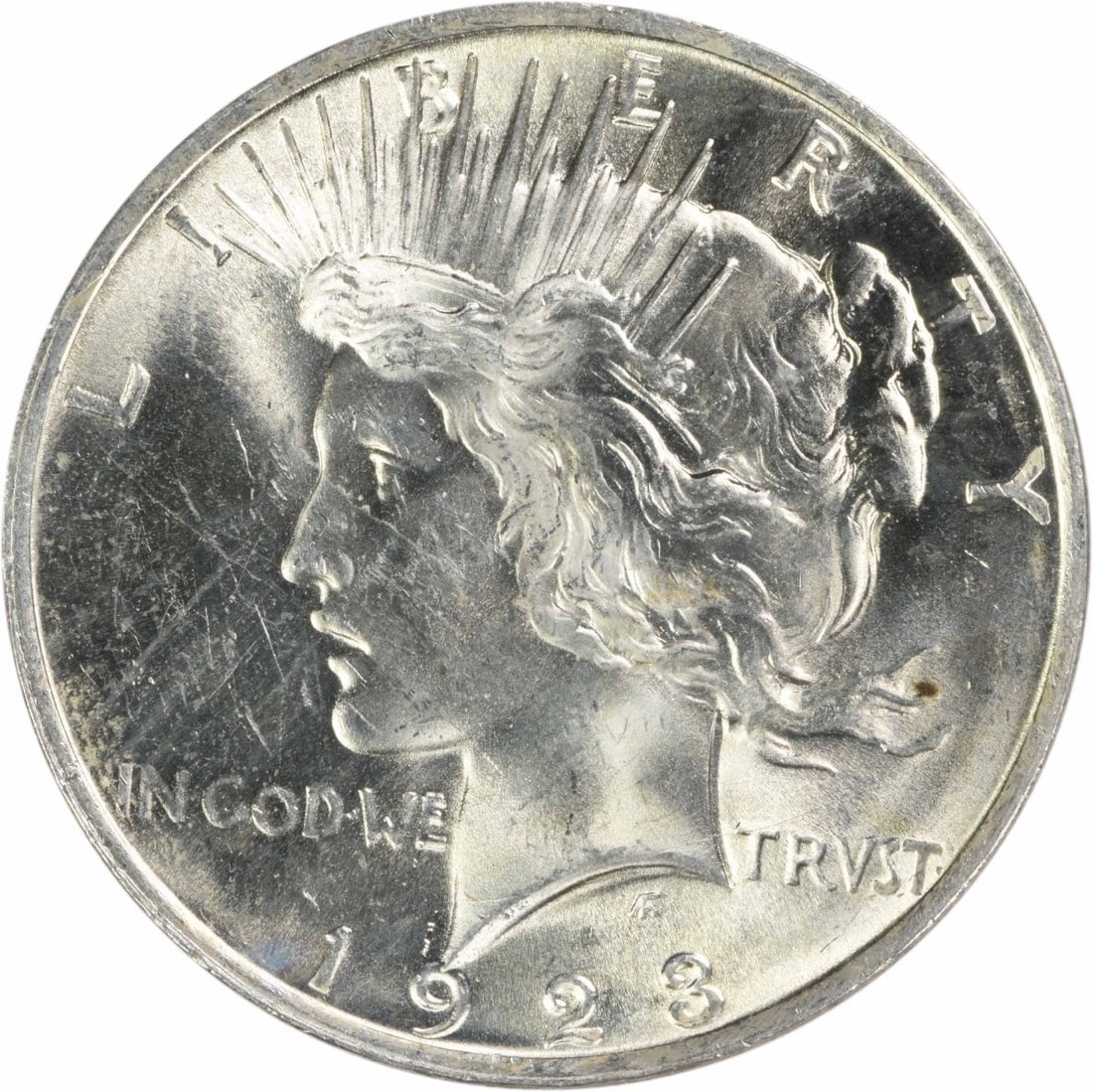 Uncirculated 1923 Peace Dollar Silver Coin Choice BU No Mint Mark (1 of 2)