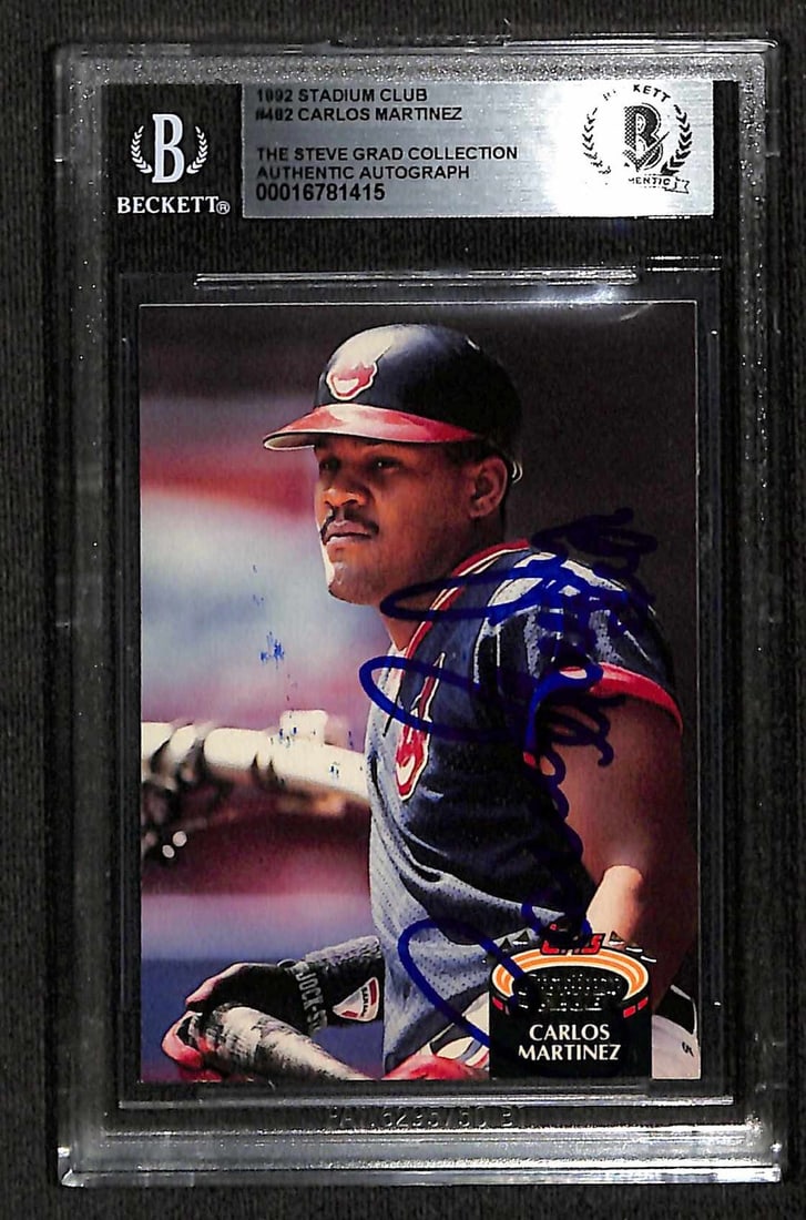 1992 Stadium Club #482 Carlos Martinez Autographed Baseball Card Beckett Authenticated (1 of 1)