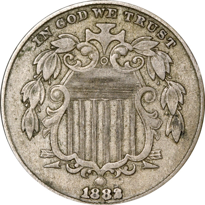 United States 1882 Nickel Shield Five Cent Coin (1 of 2)