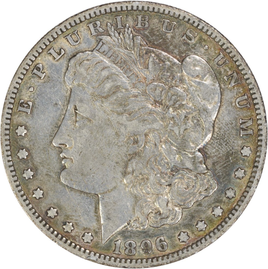VF Grade 1896 New Orleans Morgan Dollar 90 Percent Silver Uncertified: VF Grade 1896 New Orleans Morgan Dollar 90 Percent Silver Uncertified This is a circulated 1896-O Morgan Silver Dollar graded Very Fine (VF). Struck at the New Orleans Mint, this coin features a compo