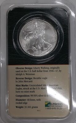 2000 Silver Eagle Dollar 1 oz .999 in Littleton case (1 of 3)