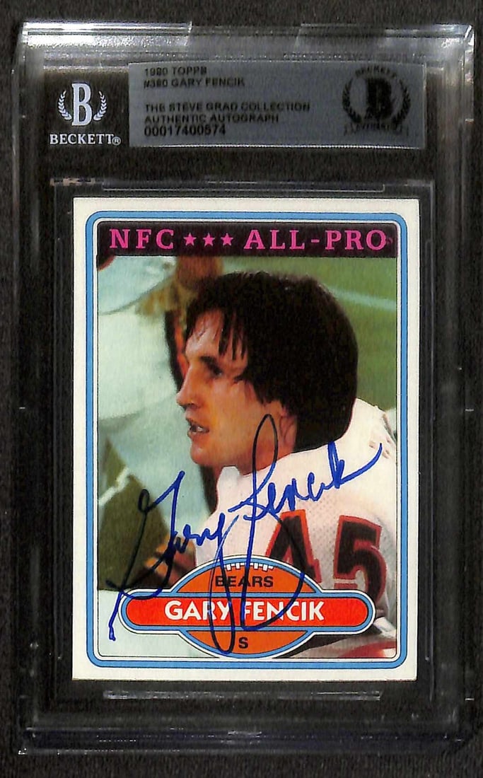 Gary Fencik Chicago Bears Autographed 1980 Topps #380 Card Beckett Authenticated (1 of 1)