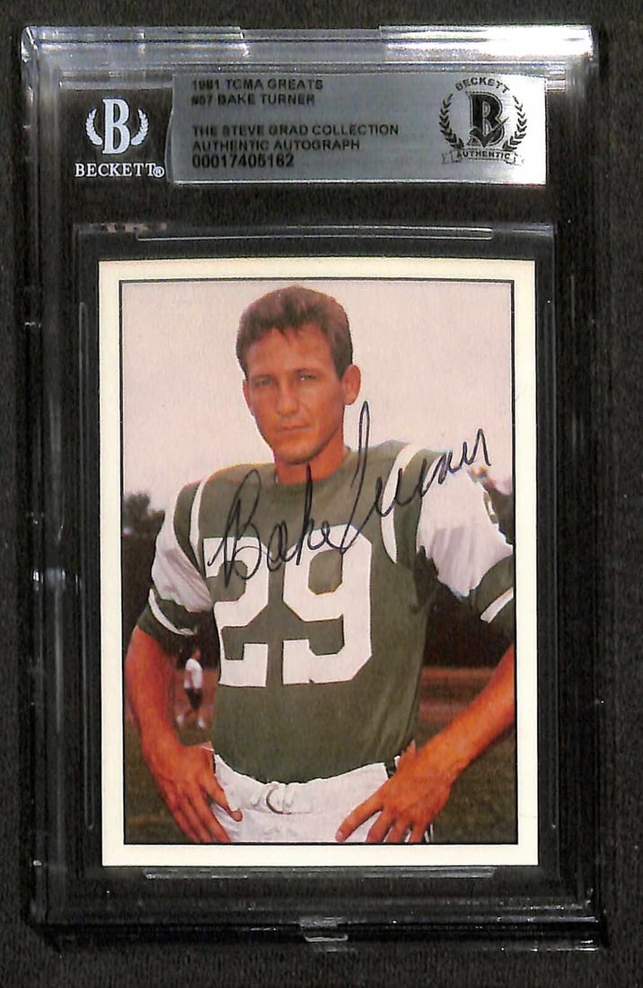 Bake Turner New York Jets 1981 TCMA Greats #57 Autographed Card Beckett Authenticated (1 of 1)