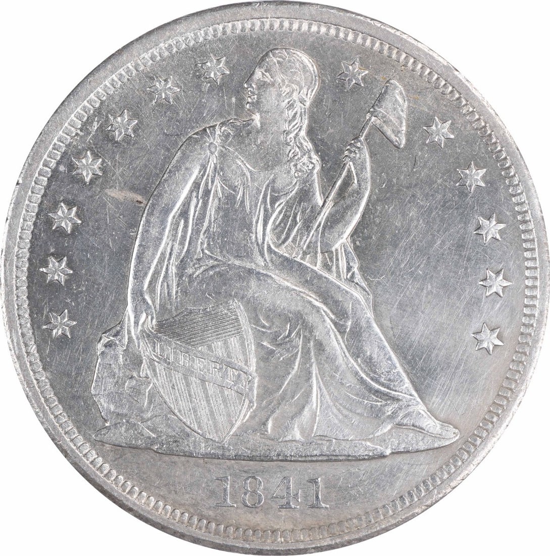 1841 Liberty Seated Silver Dollar AU Uncertified by Christian Gobrecht (1 of 2)