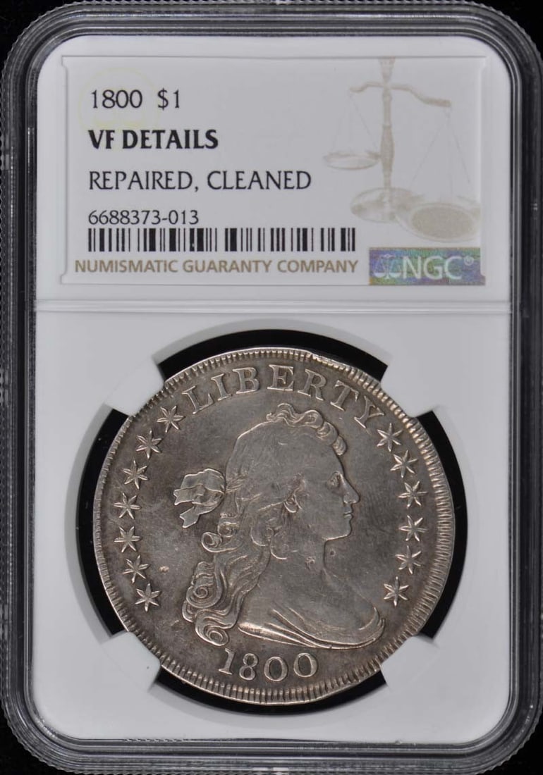 1800 NGC Certified Draped Bust Dollar Large Eagle VF Details (1 of 4)