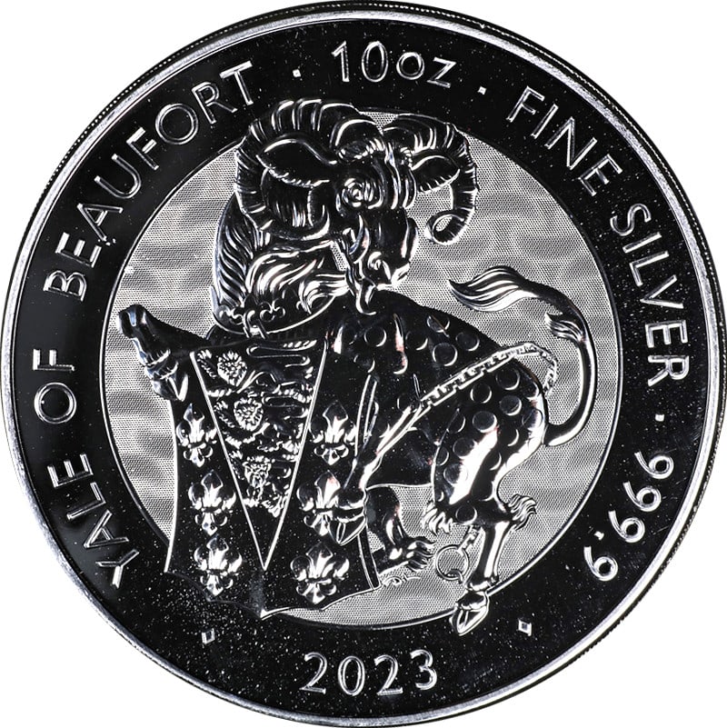 2023 Great Britain 10 Ounce Silver Tudor Beast Yale of Beaufort BU (1 of 2)