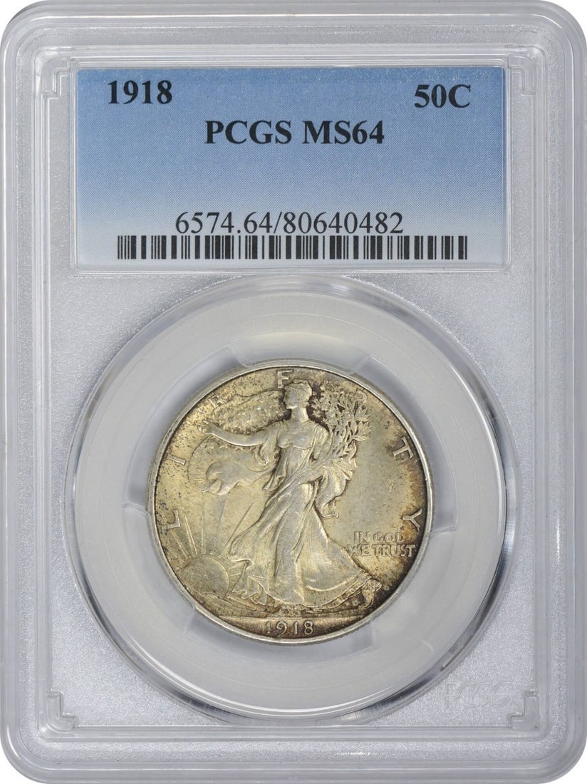 PCGS MS64 1918 Walking Liberty Half Dollar (1 of 3)